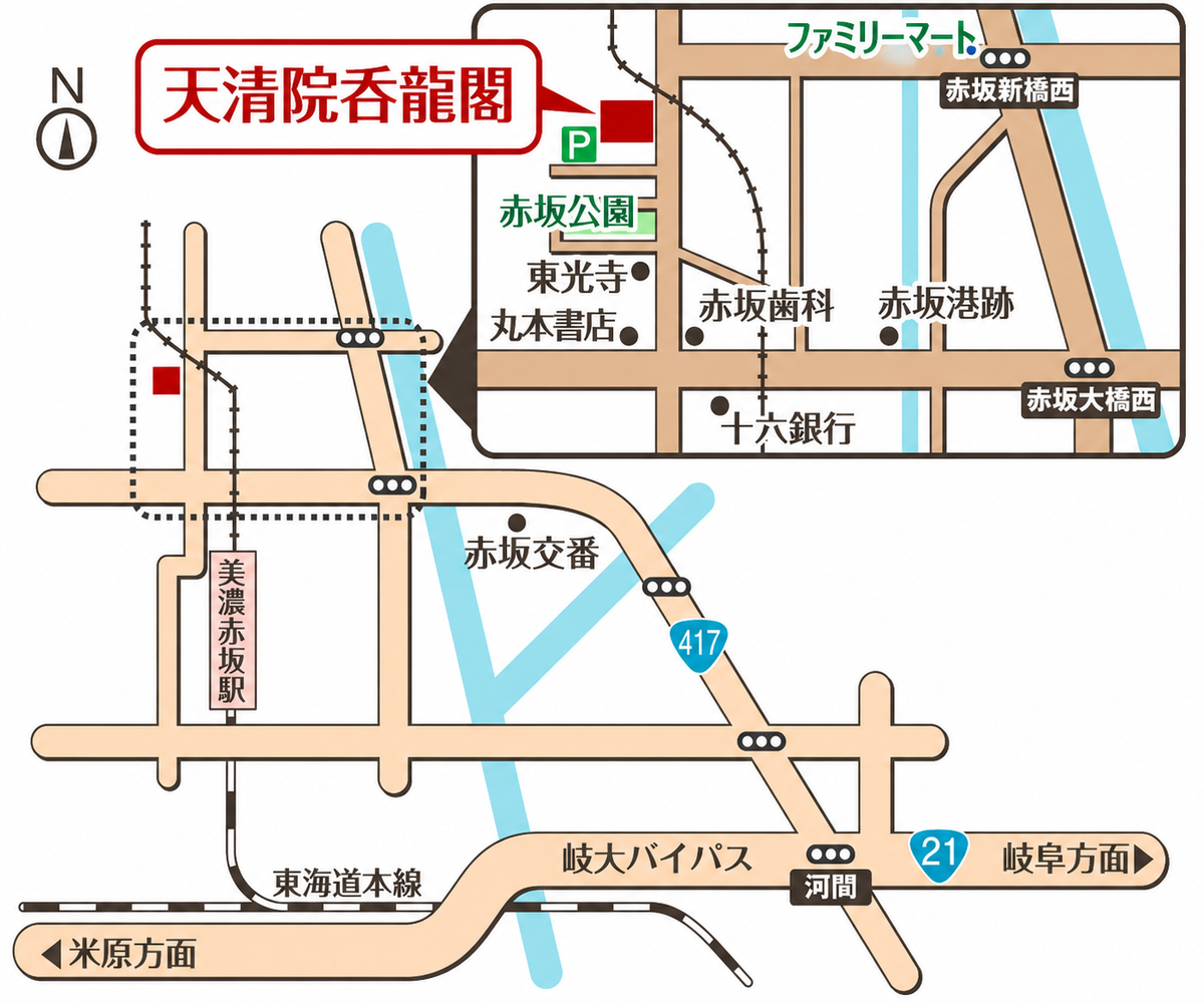 天清院呑龍閣 案内図